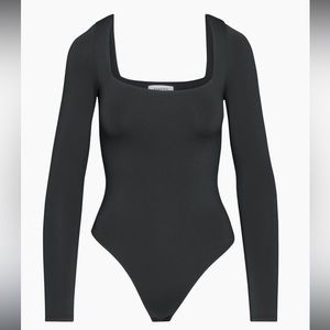 Babaton Black Contour Squareneck Longsleeve Bodysuit, Size S